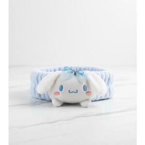 Kawaii Plush Headband for Skincare | Soft Blue Makeup Spa Shower Hair Band